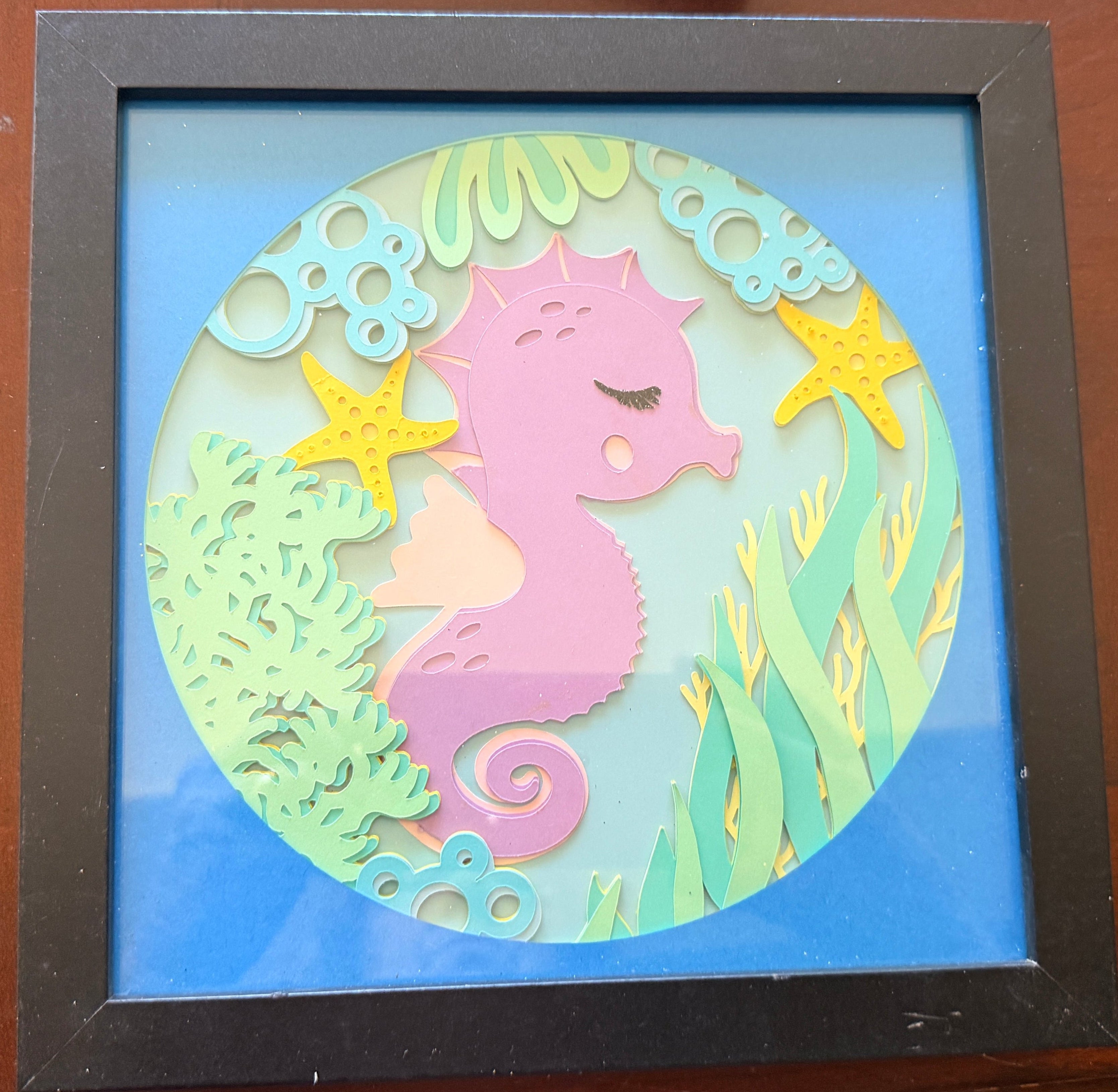 Fun Child's Room Picture of Seahorse in Ocean.