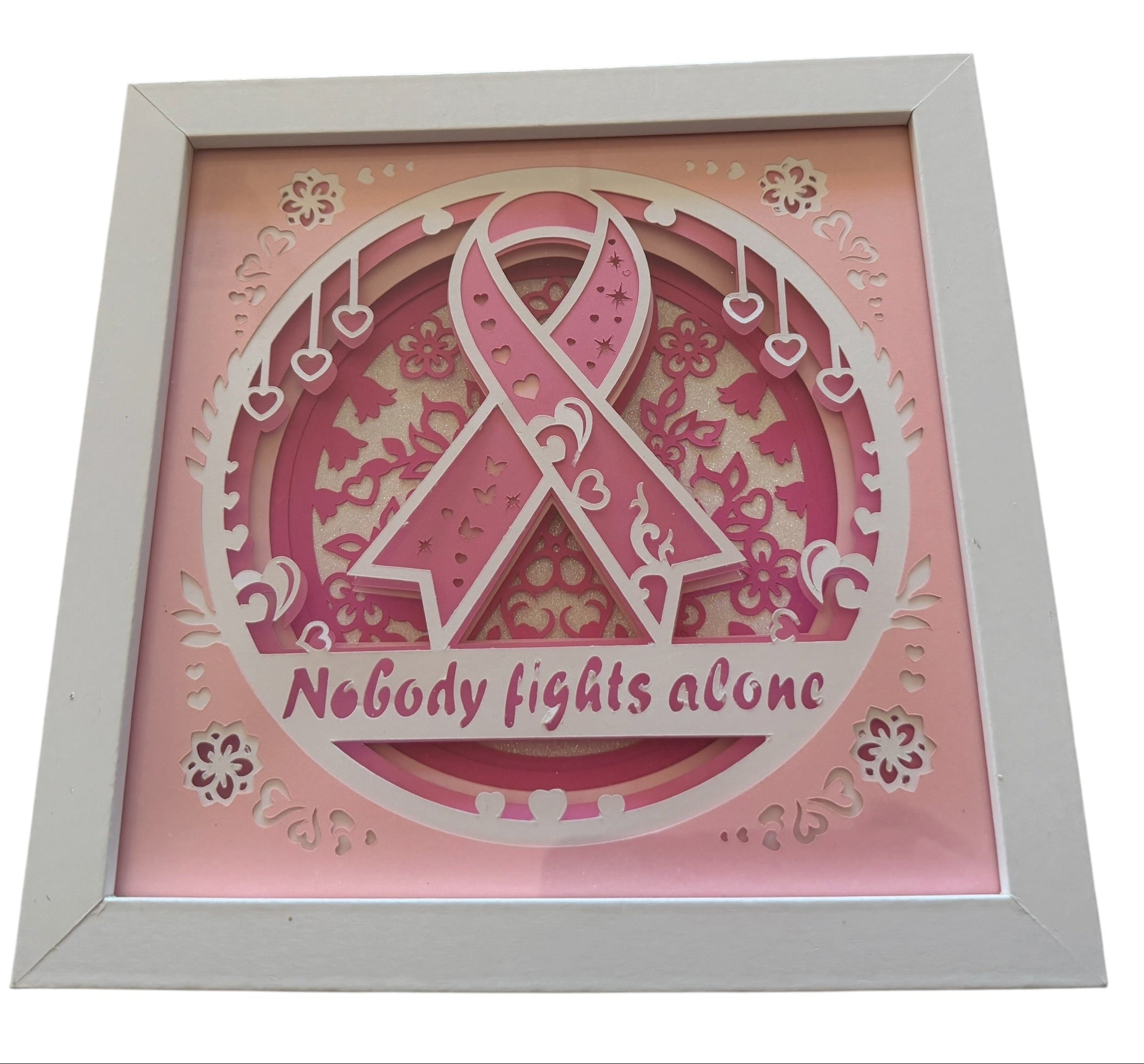 Breast Cancer 9" Shadow Box.