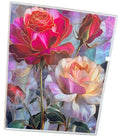 Gorgeous Rose Theme on Glass with Stand. 8" x 10" size
