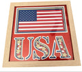 Patriotic Shadow Box 9" x 9". Choice of Frame Colors.