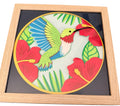 Hummingbird Shadow Box 9" x 9". Choice of Frame Color.