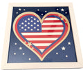Patriotic Shadow Box Heart With Flag. 9" x 9". Choice of Frame Color