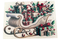 New Fun Christmas Sleigh with Presents Tempered Glass Cutting Board. 11" x 8"