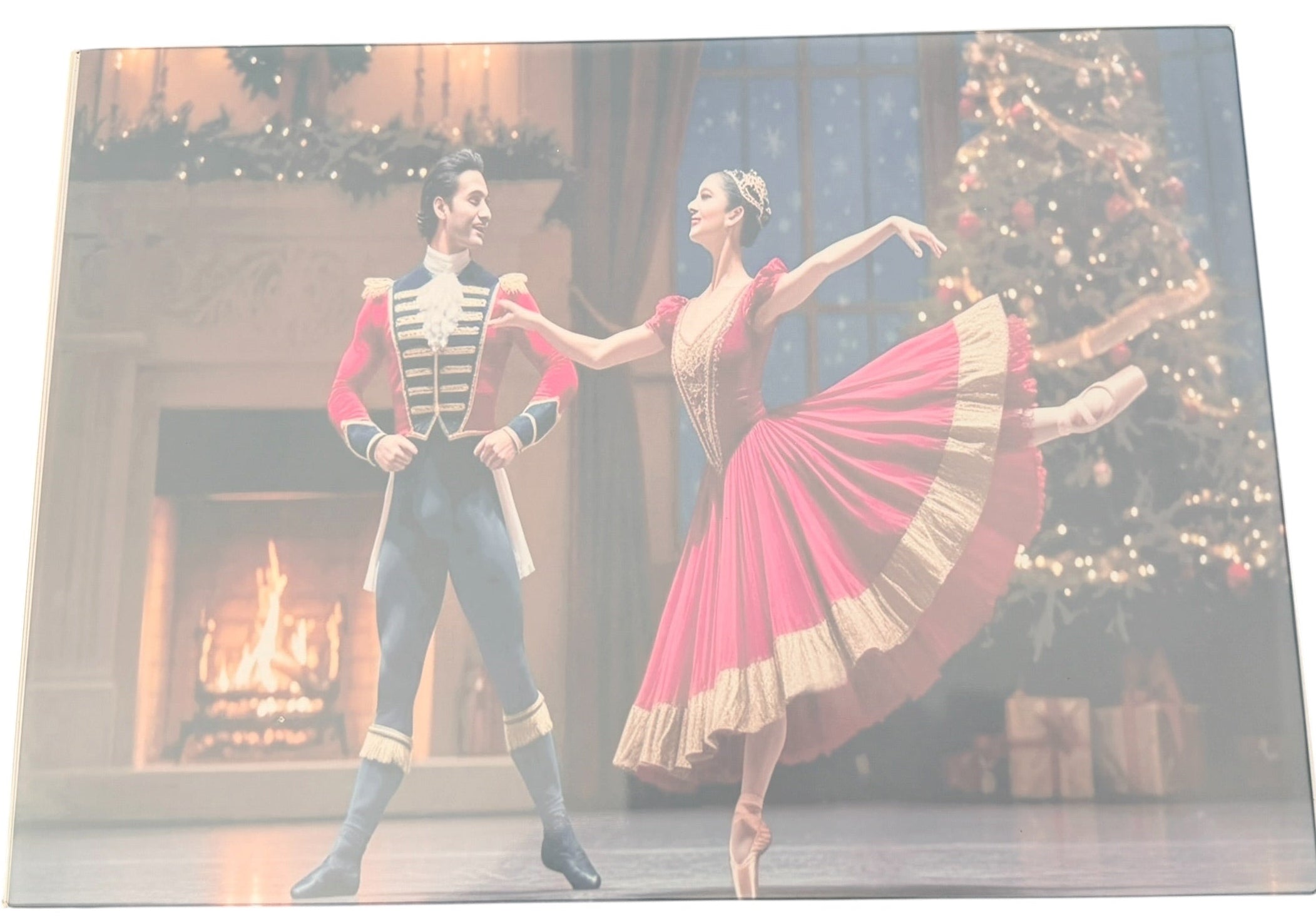 New Christmas Nutcracker Theme Tempered Glass Cutting Board. 11" x 8"