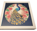 New Peacock Shadow Box. 9" x 9" Choice of Frame Color