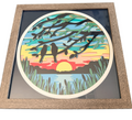 New Shadow Box Birds at Sunset. 9" x 9". Choice of Frame Color