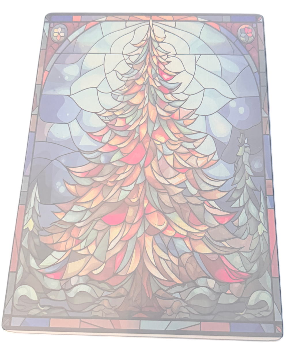 New Beautiful Christmas Tree Tempered Glass Cutting Board. 8" x 11"