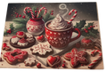 New Beautiful Christmas Cookie Theme Tempered Textured Glass Cutting Board 11" x 8"