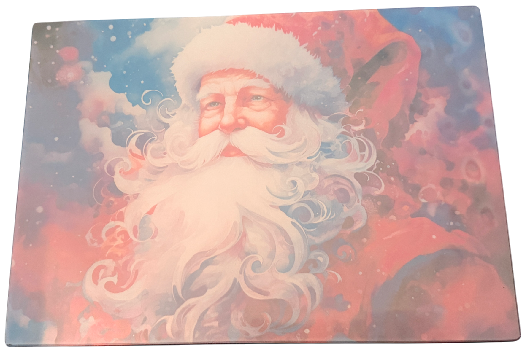 New Wonderful Santa Claus Tempered Glass Cutting Board.  11" x 8"