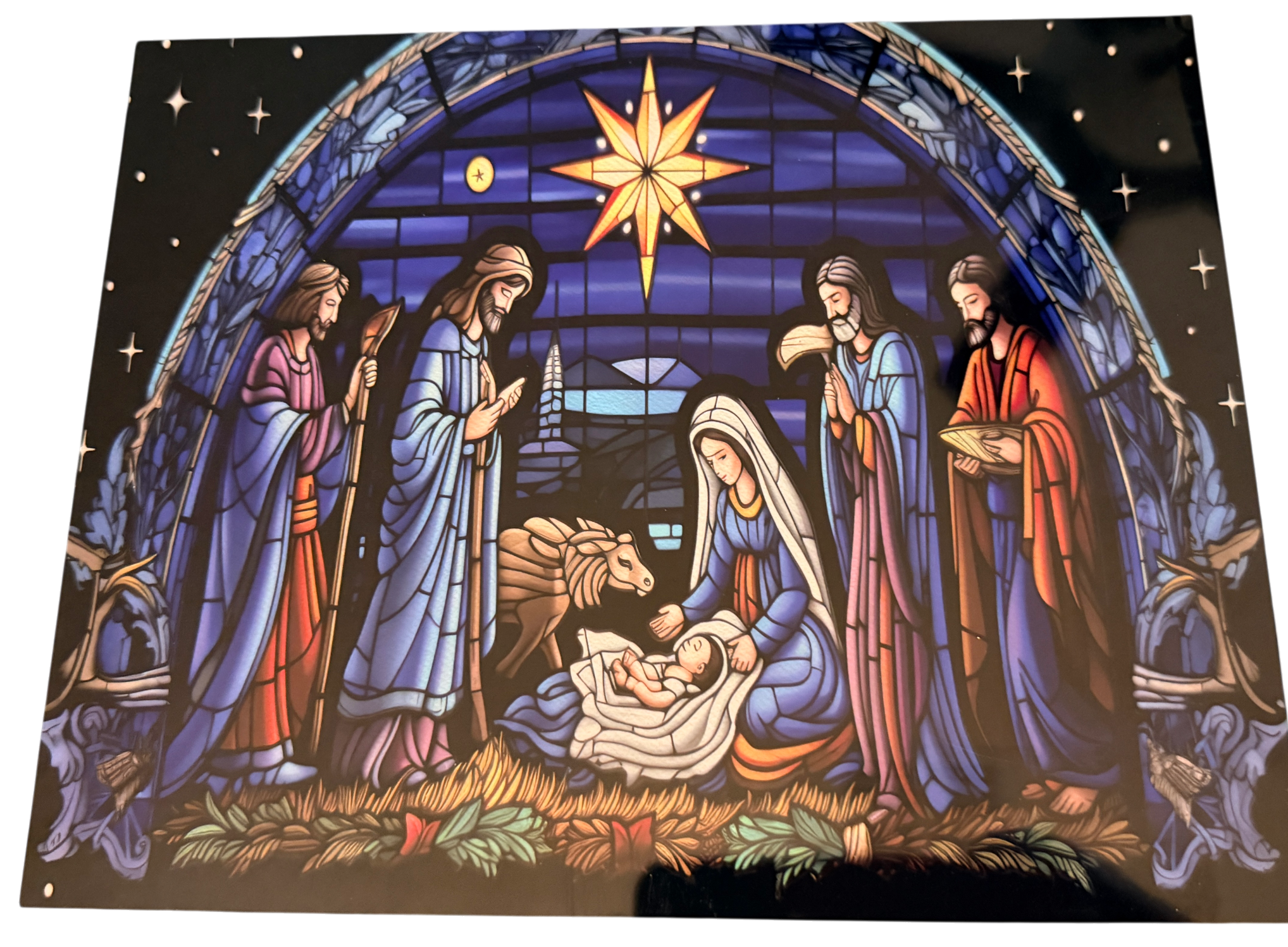 New Wonderful Nativity Scene Printed on Aluminum.  10" s 8"