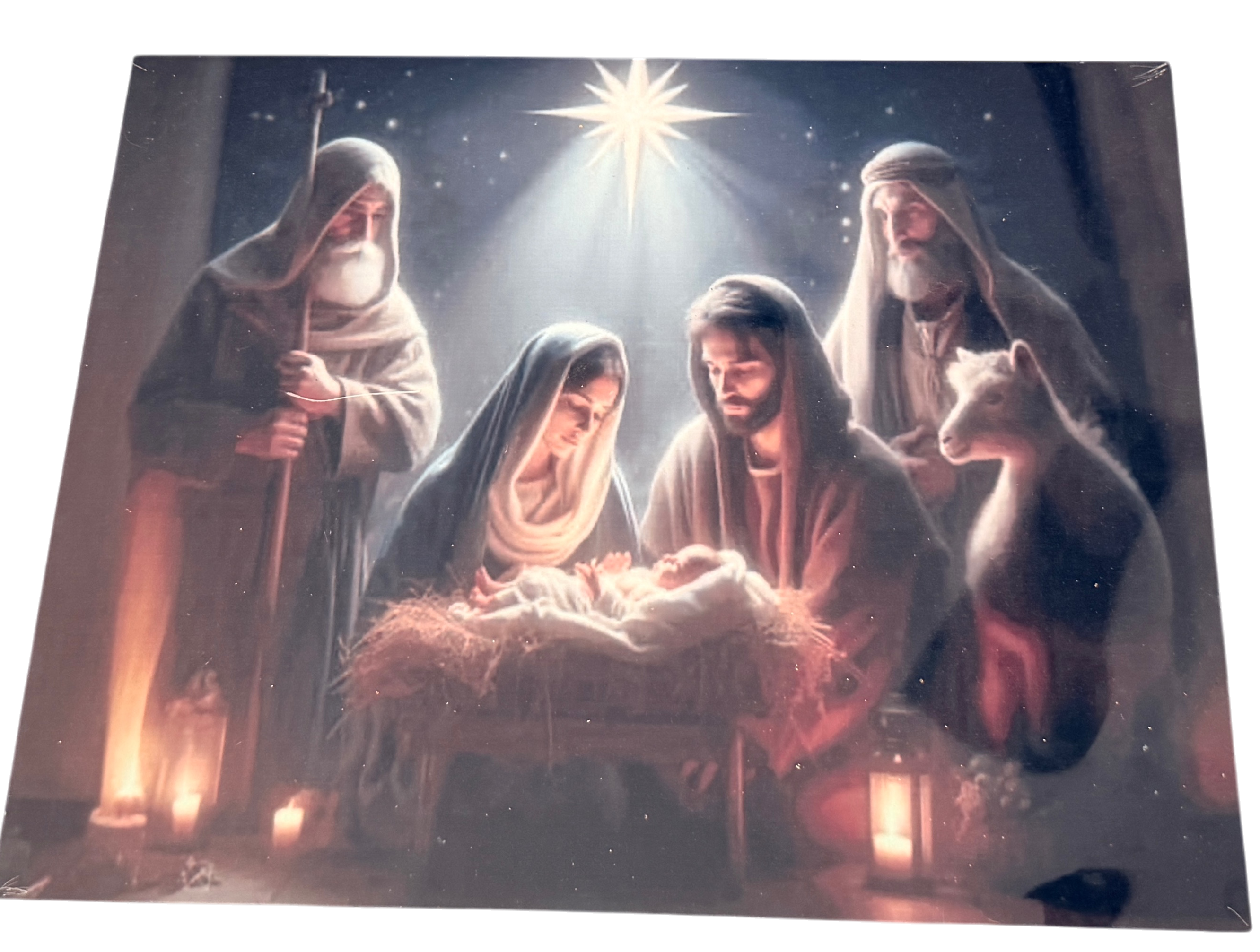 New Beautiful Christmas Nativity Scene Printed on Aluminum.