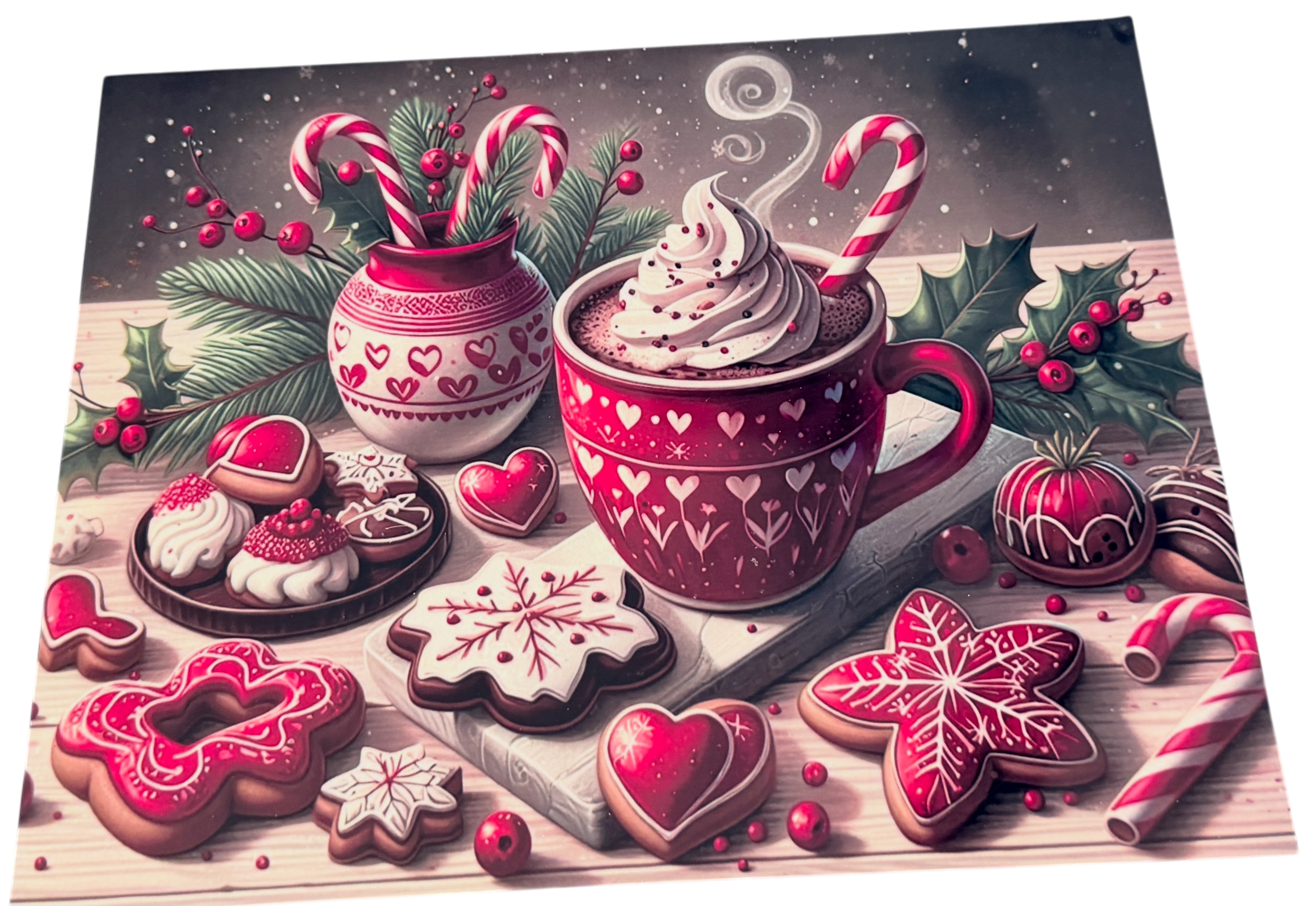New Fun Christmas Cooking Making Photo on Aluminum. 10" x 8"