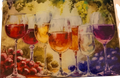 New Wine Theme Tempered Glass Cutting Board and/or Home Decor.  11" x 8"