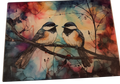 New Gorgeous Bird Scene on Tempered Glass Cutting Board and/or Home Decor. 11" x 8"