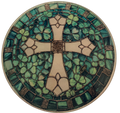 New Irish Cross Stained Glass Look On Tempered Glass Cutting Board and Home Decor 9" Round