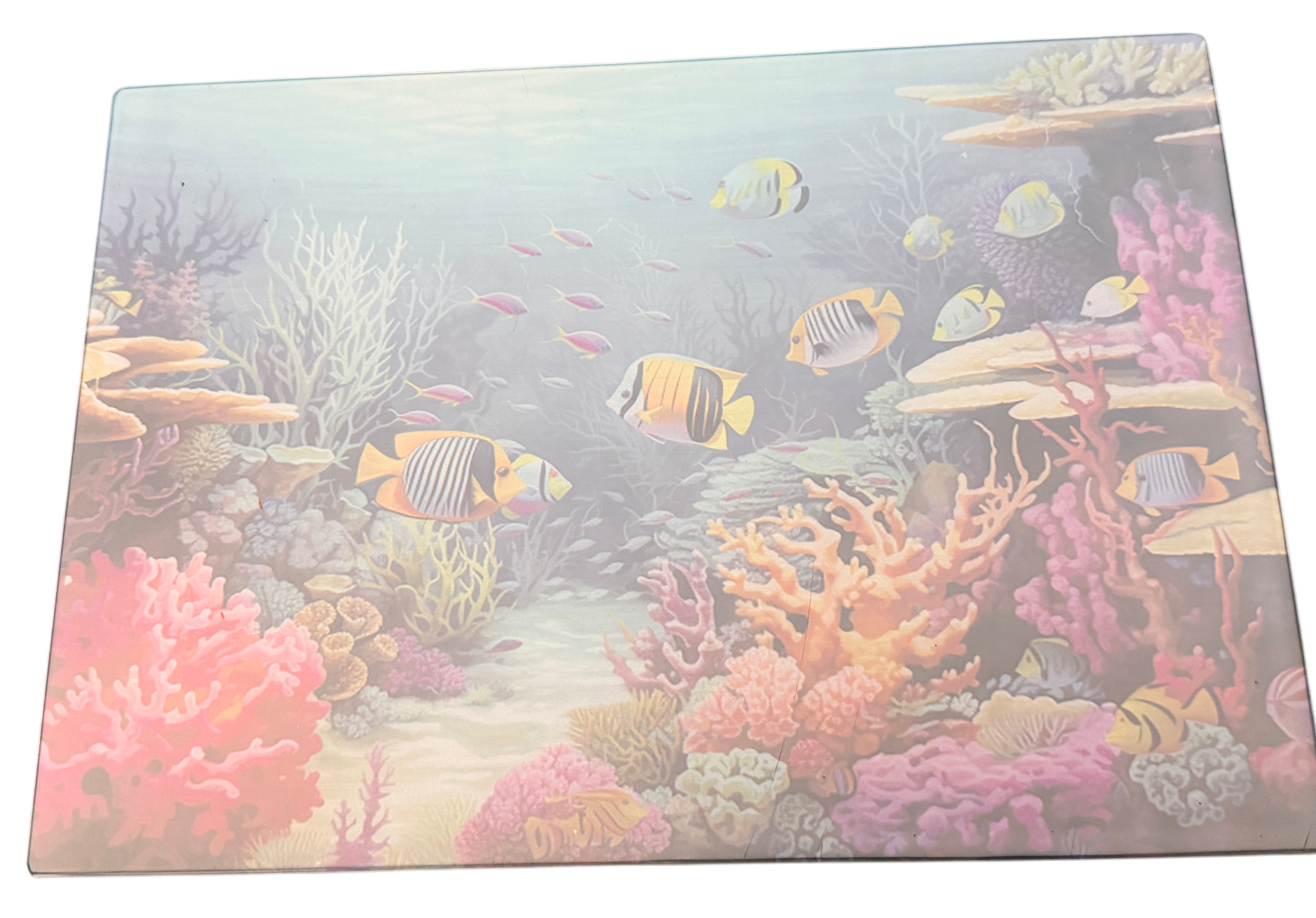 New Gorgeous Ocean/Aquarium Scene on Tempered Glass Cutting Board. 11" x 8"