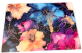 New Colorful Floral Design on Tempered Glass Cutting Board. 11" x 8"