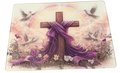New Beautiful Cross and Doves on Tempered Glass Cutting Board & Home Decor. 11" x 8"