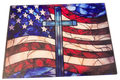 Patriotic Theme Tempered Glass Cutting Board & Home Decor. 11" x 8"