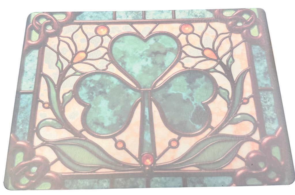 New Irish Shamrock Tempered Glass Cutting Board & Home Decor. 11" x 8"