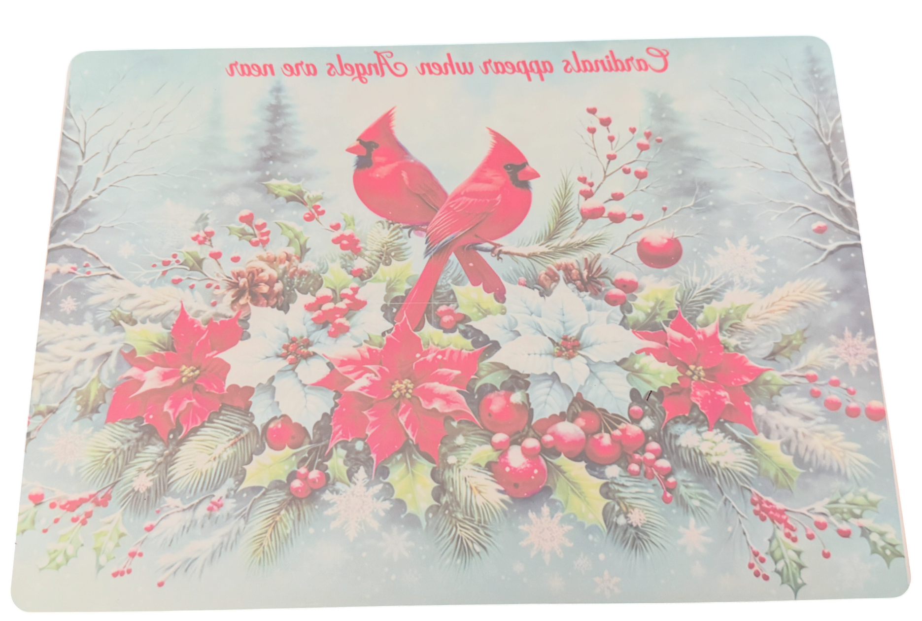New "Cardinals Appear When Angels are Near" on Tempered Glass Cutting Board. 11" x 8"