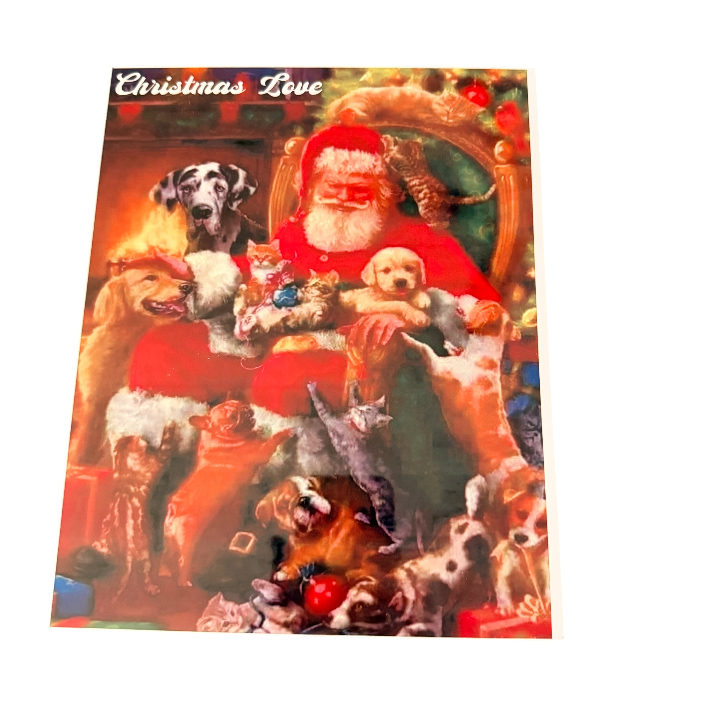 New Photo with Santa and Numerous Dogs. 8" x 10"