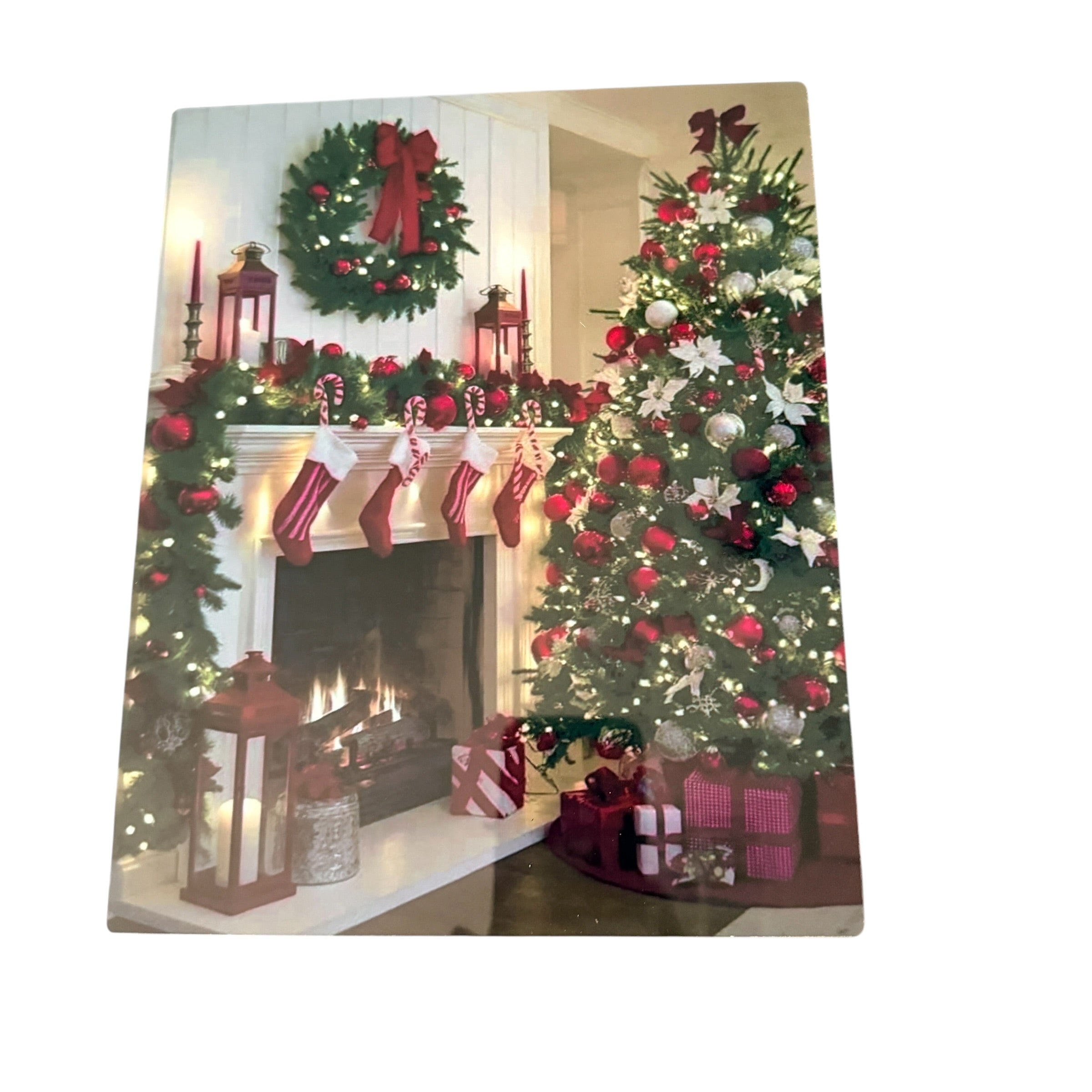 New Cozy Christmas Scene Printed on Aluminum. 8" x 10"