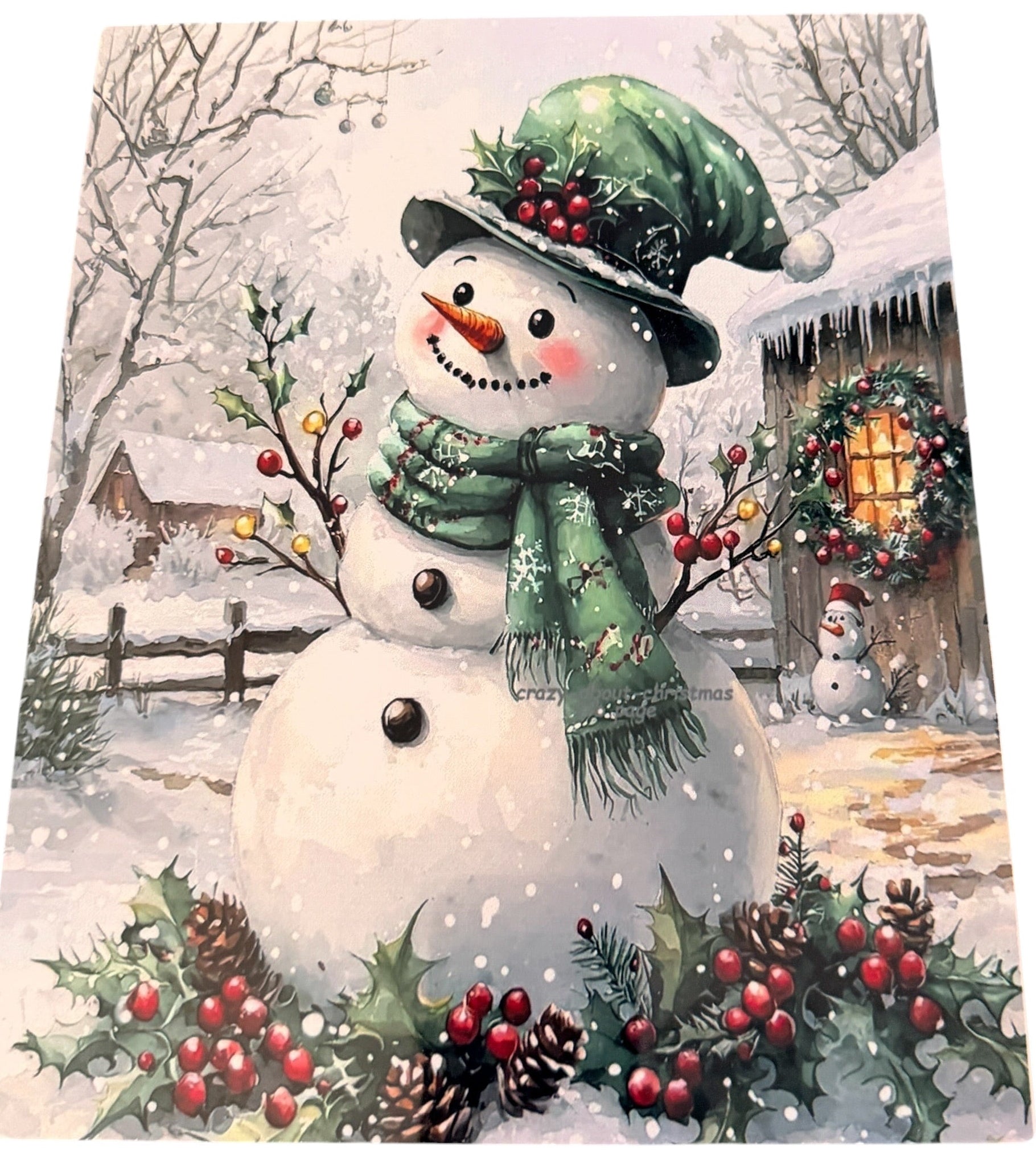 New Fun Snowman Printed on Aluminum. 8" x 10". Ready for Frame
