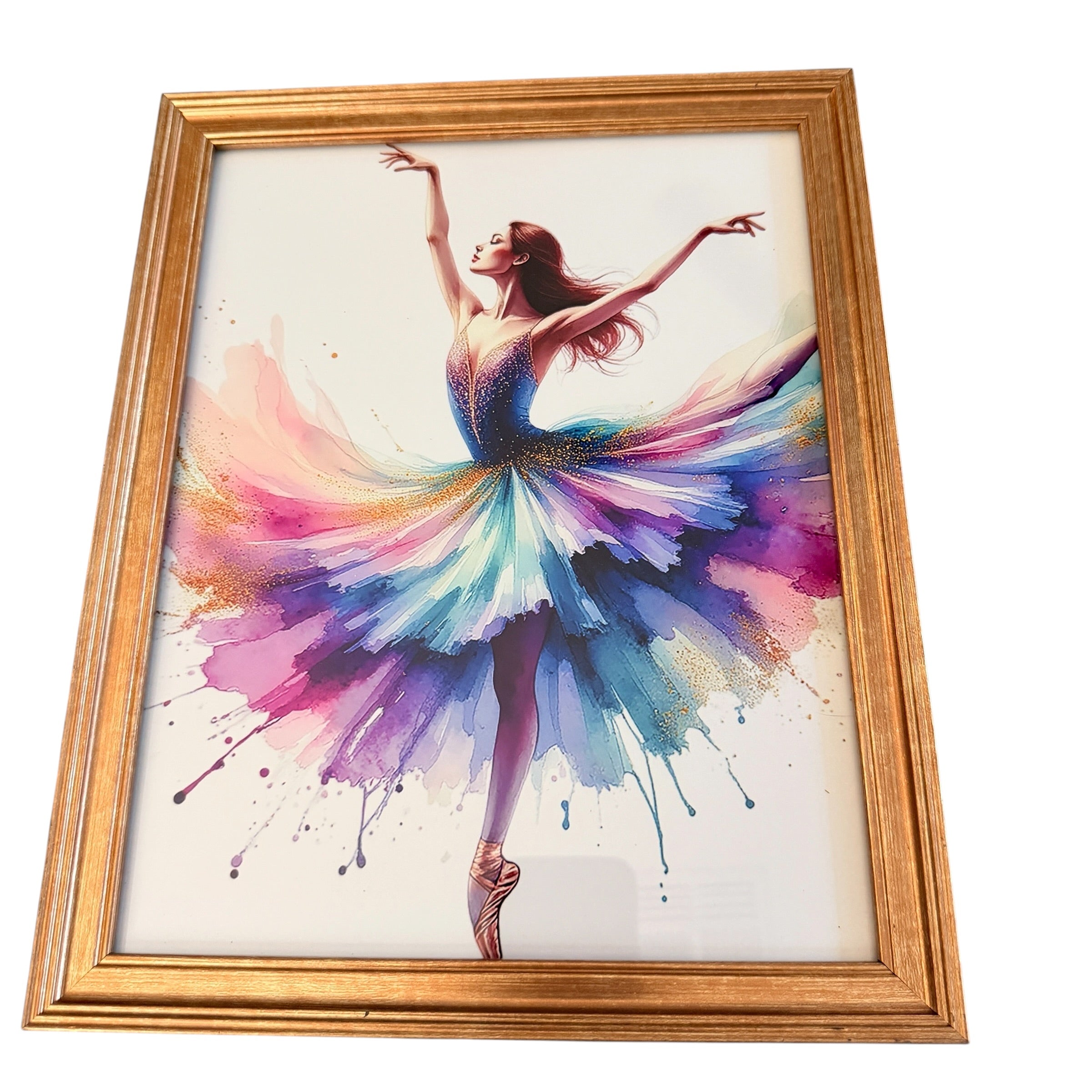 New Ballerina Photo in Gold Frame.  9.5" x 12".