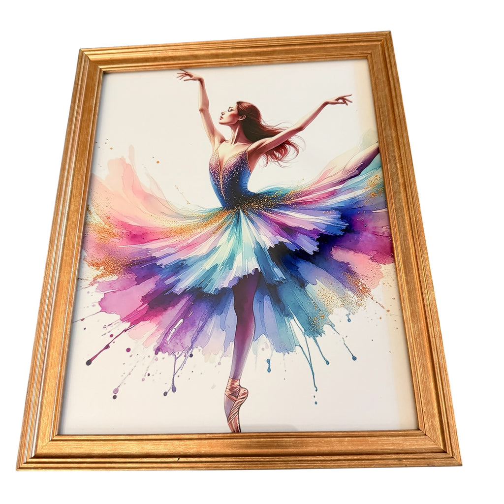 New Ballerina Photo in Gold Frame.  9.5" x 12".
