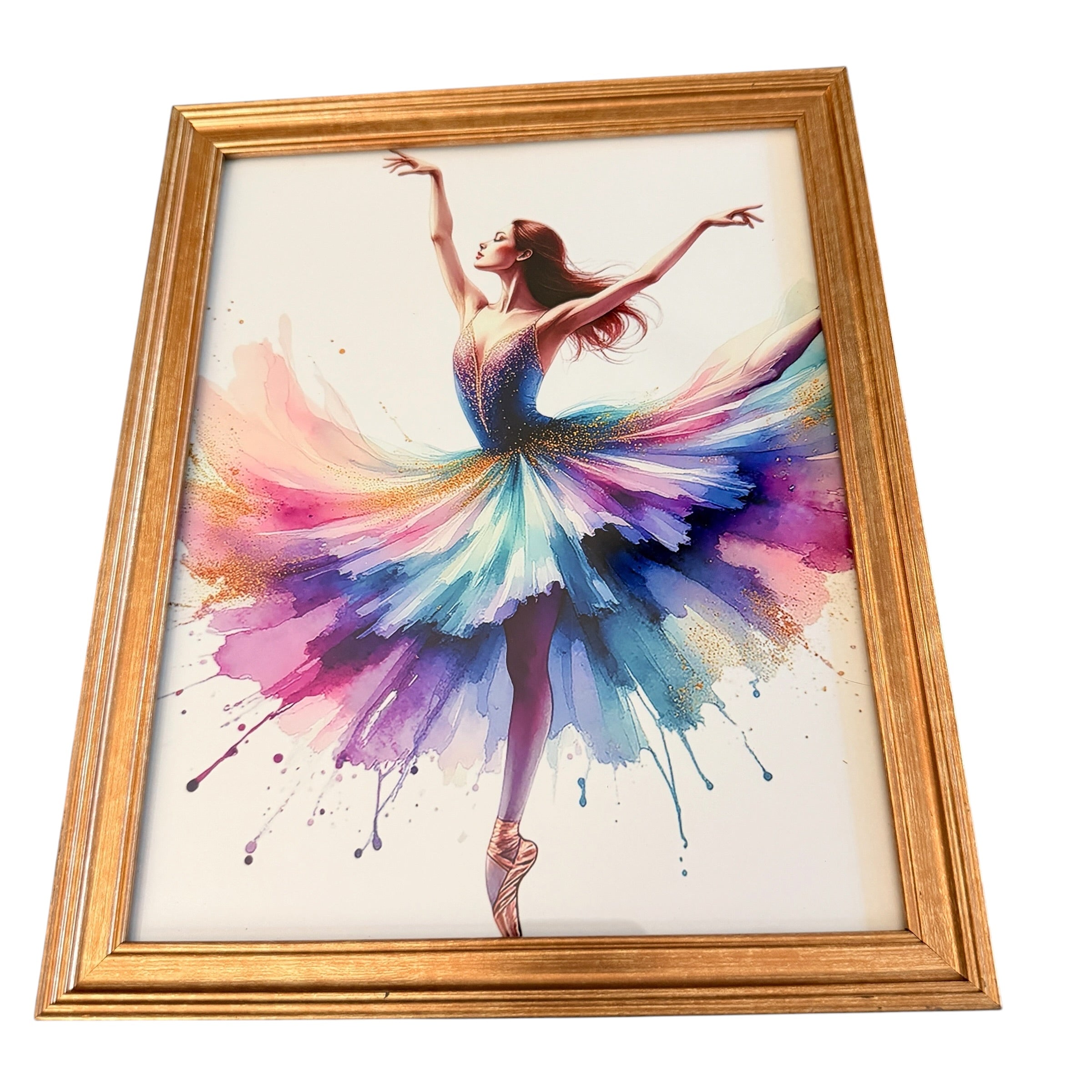 New Ballerina Photo in Gold Frame.  9.5" x 12".