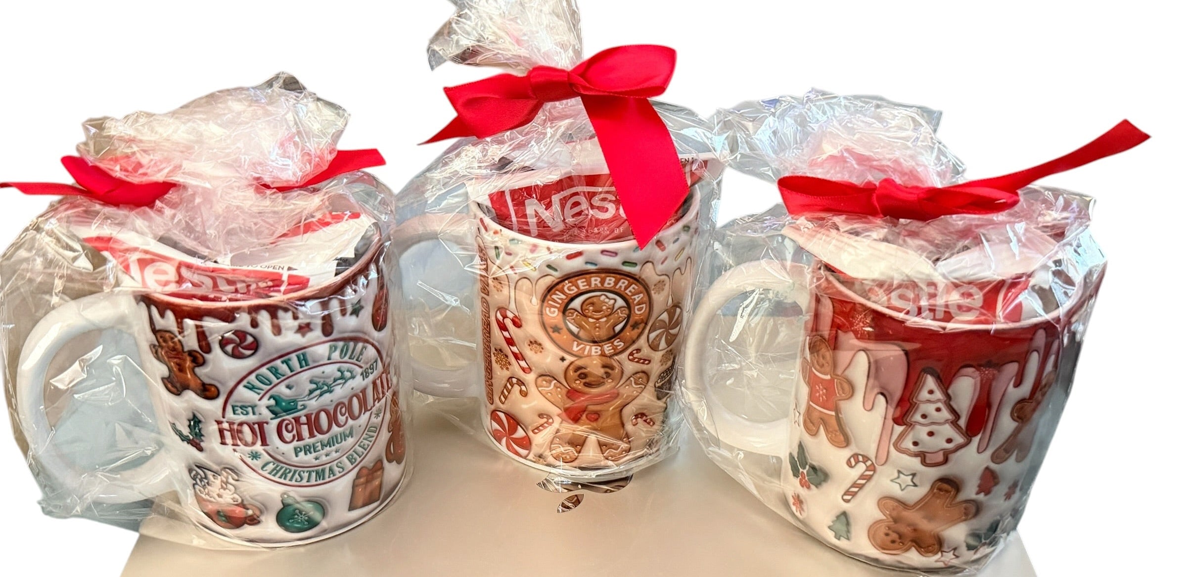 Hot Chocolate Mugs for Kids 12oz with 2 Nestle Cocoa Packets. Choice of 3