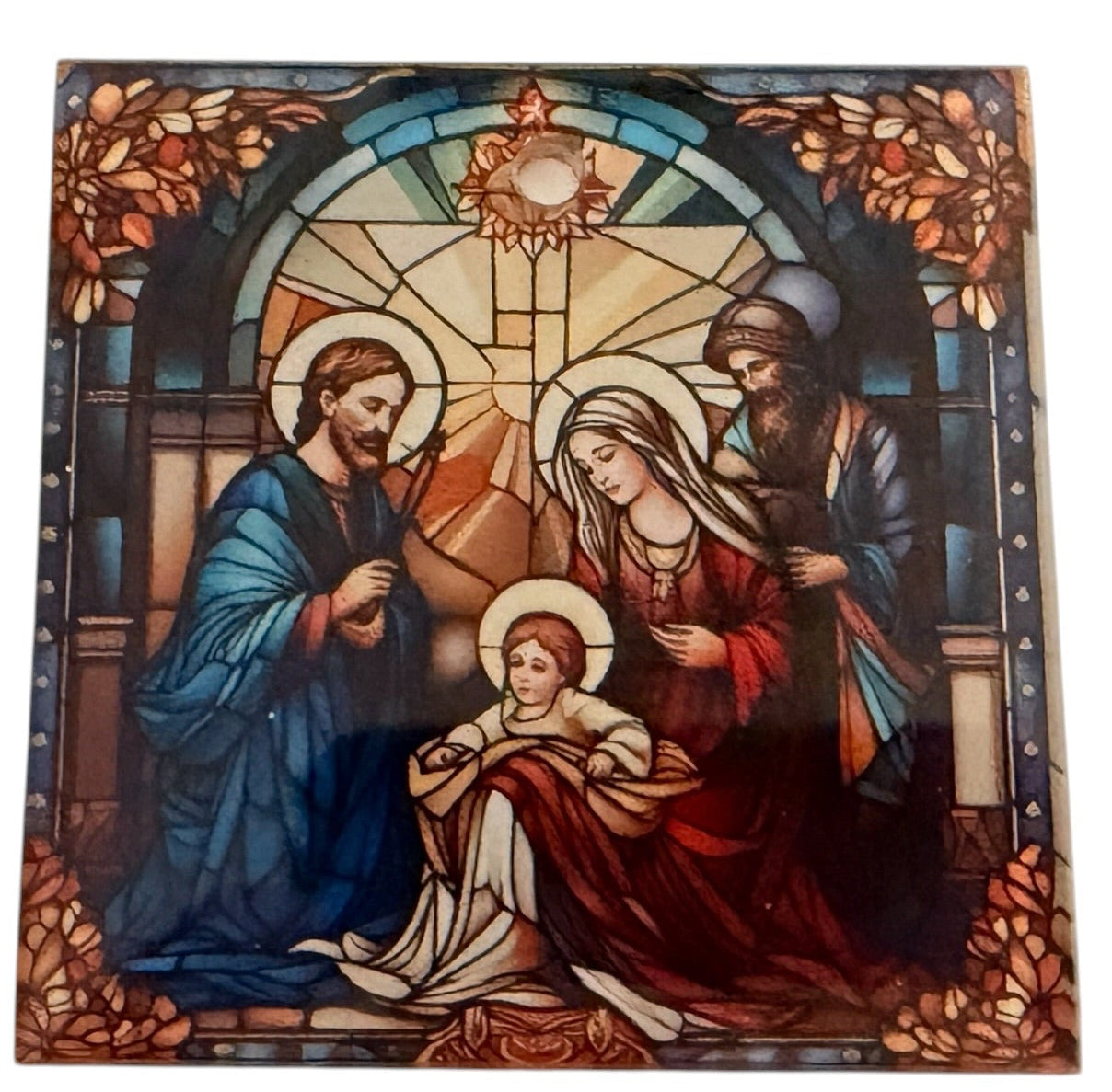 New Beautiful  Square Glass Christmas Tree Ornaments.  Your Choice of 6