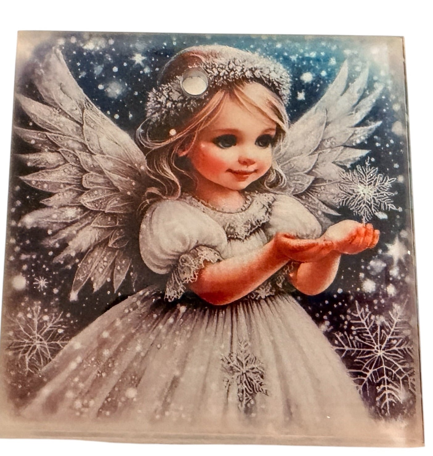 New Beautiful  Square Glass Christmas Tree Ornaments.  Your Choice of 6