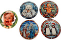 Ceramic 3" Round Ornaments. One Can Be Customized With Photo.