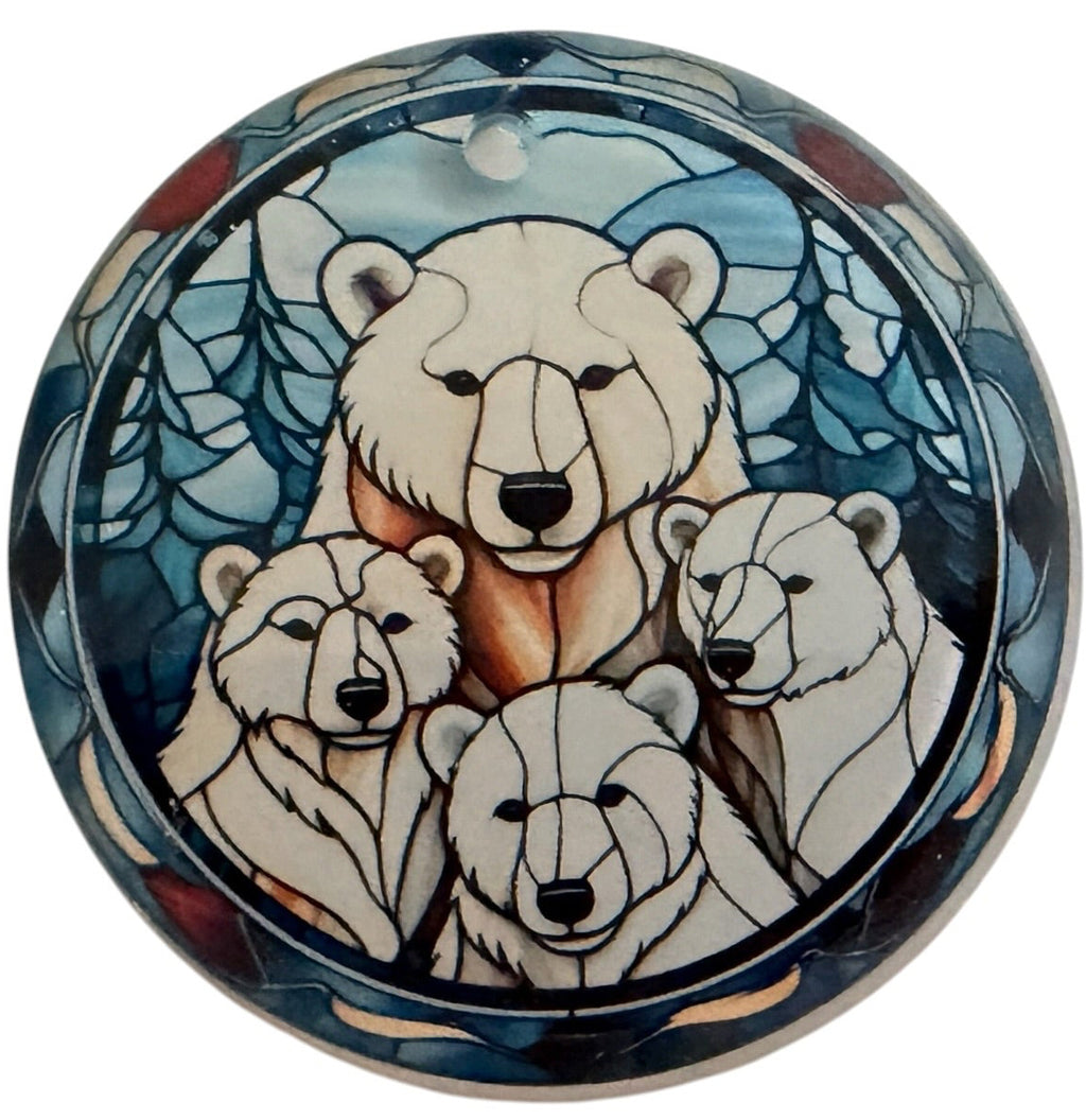 Ceramic 3" Round Ornaments. One Can Be Customized With Photo.