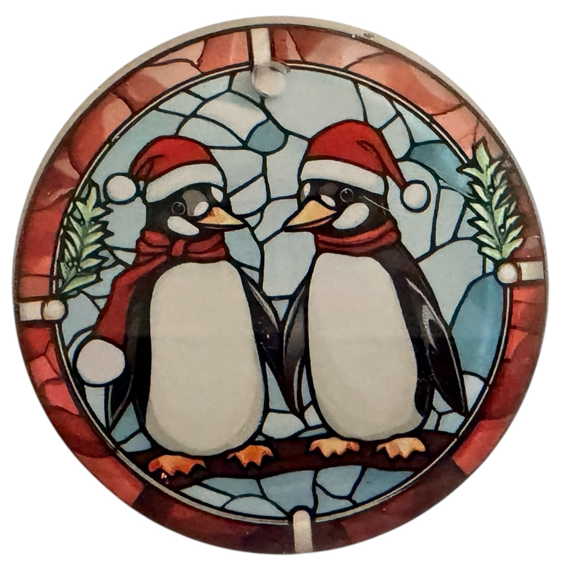 Ceramic 3" Round Ornaments. One Can Be Customized With Photo.