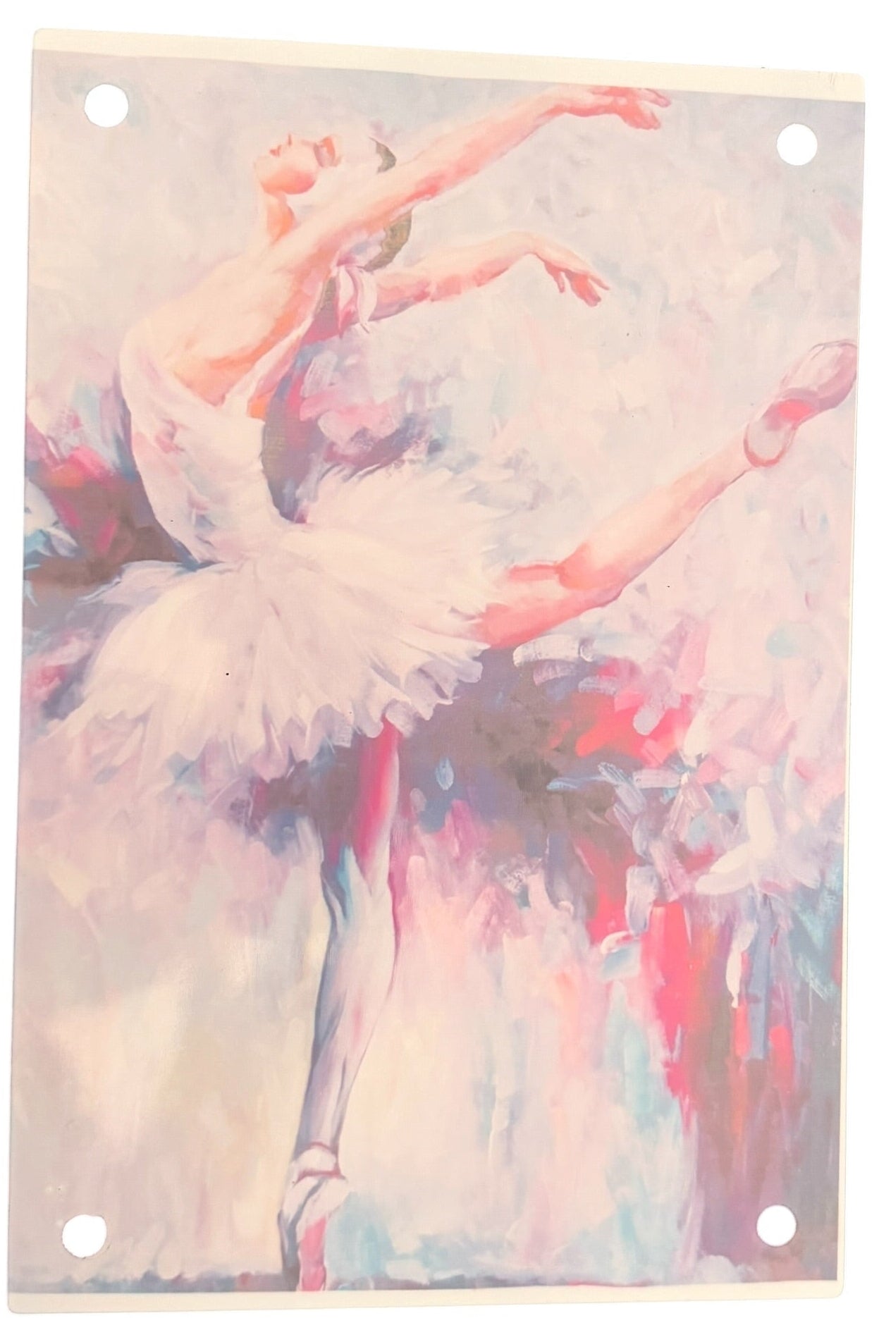 New Beautiful Ballerina on Glass Wall Hanging With Silver Decor Each Corner
