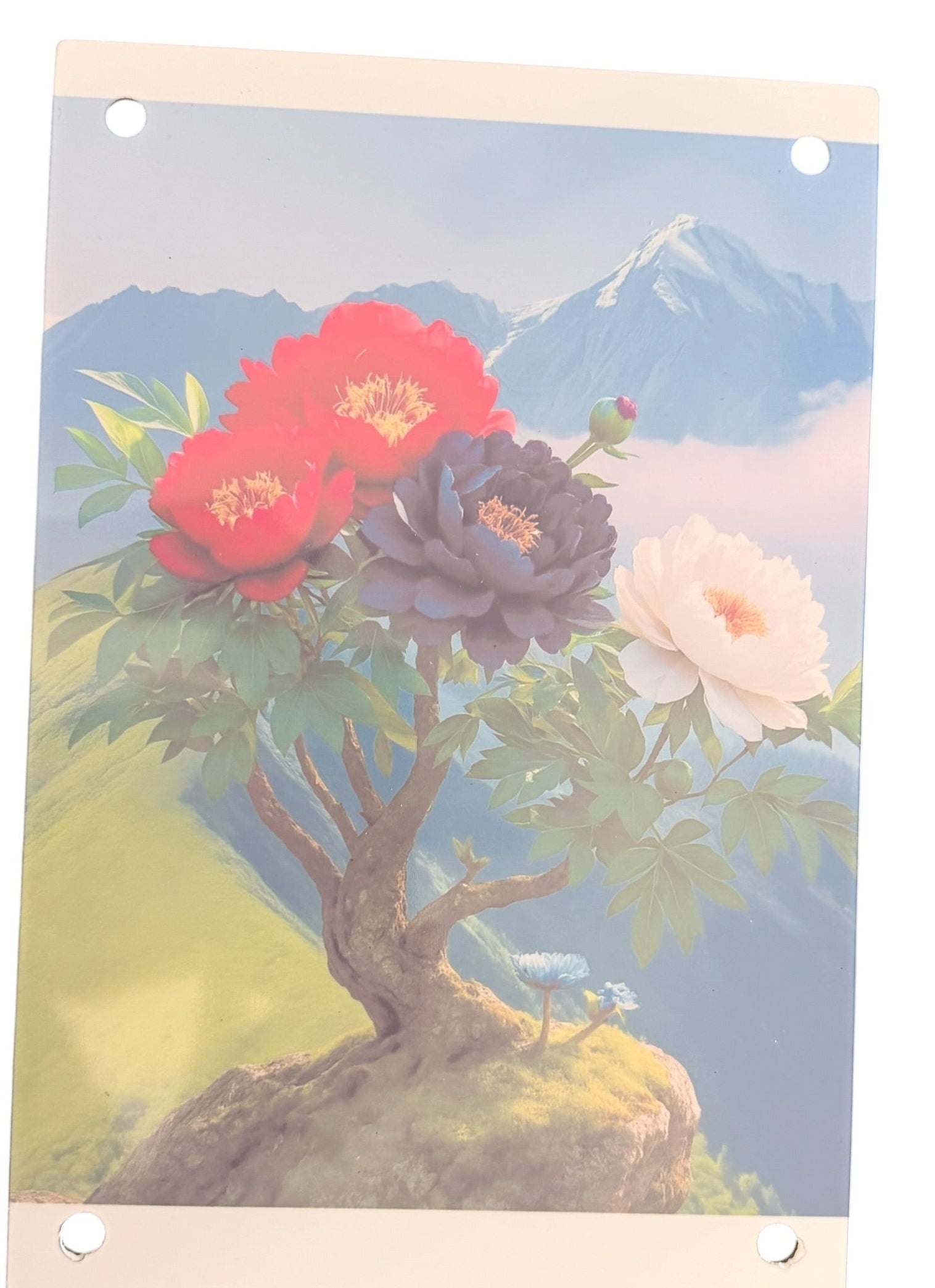 New Gorgeous Mountain Scene with Flowers.