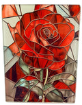 New Gorgeous Red Rose in Stained Glass Background.