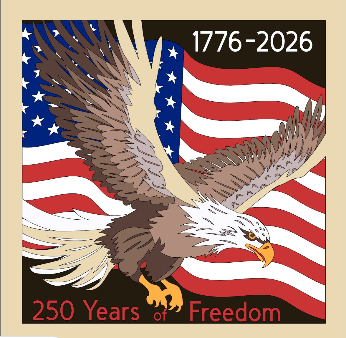 Fantastic Patriotic Celebration of 250th USA Anniversary. Choice of Size