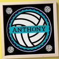 Personalized Soccer Shadow Box with Name. Choice of Frames and Color Scheme.