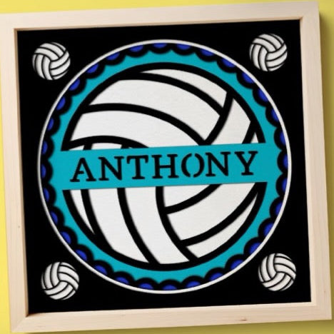 Personalized Soccer Shadow Box with Name. Choice of Frames and Color Scheme.
