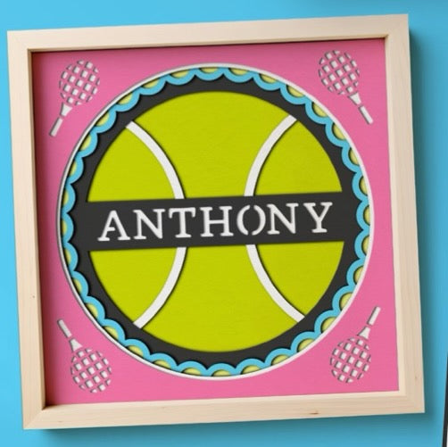 Customized Sports Shadow Box. Your Choice of Sport and Name