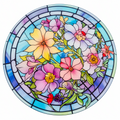 Brightened Floral Stained Glass Cutting Board